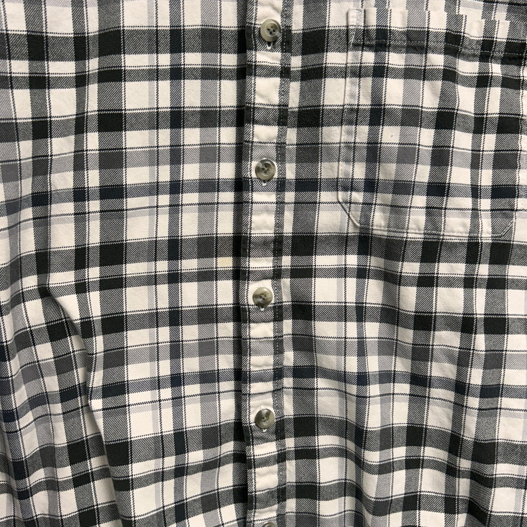 Eddie Bauer Black and White Plaid Shirt Size XXL