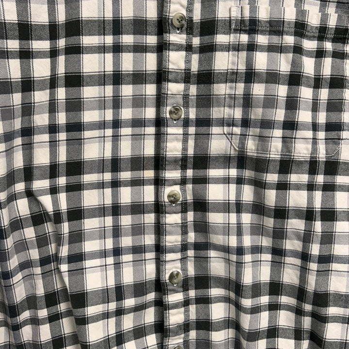Eddie Bauer Black and White Plaid Shirt Size XXL