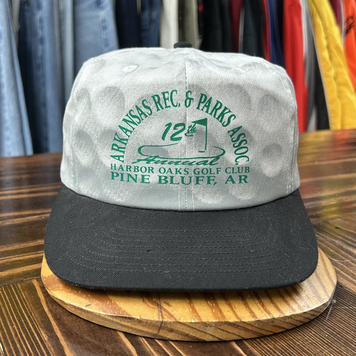 Vintage Pine Bluff Arkansas  90s Golf Print Snapback Hat