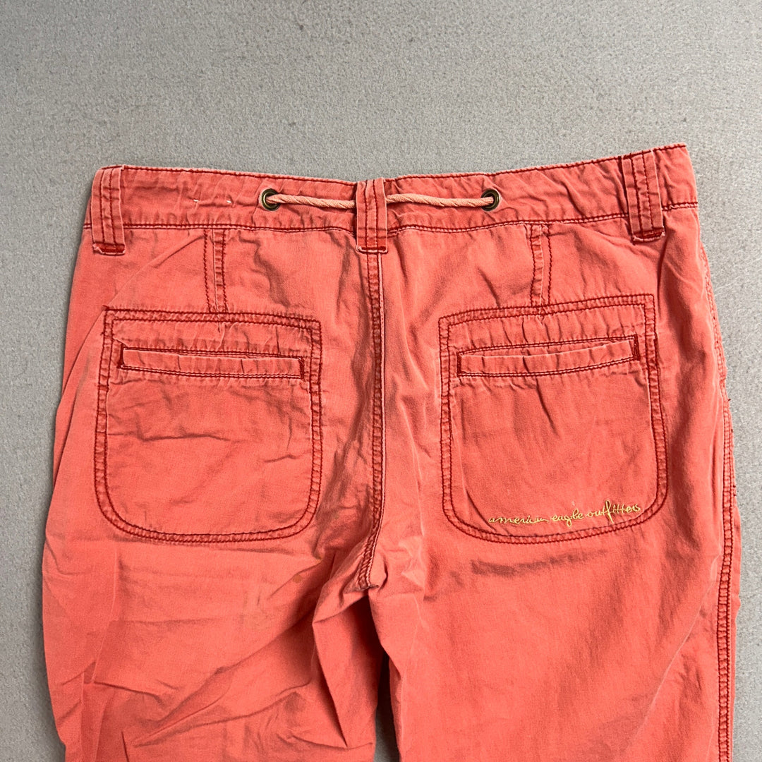Y2K Women’s American Eagle Washed Red Capris Size 6
