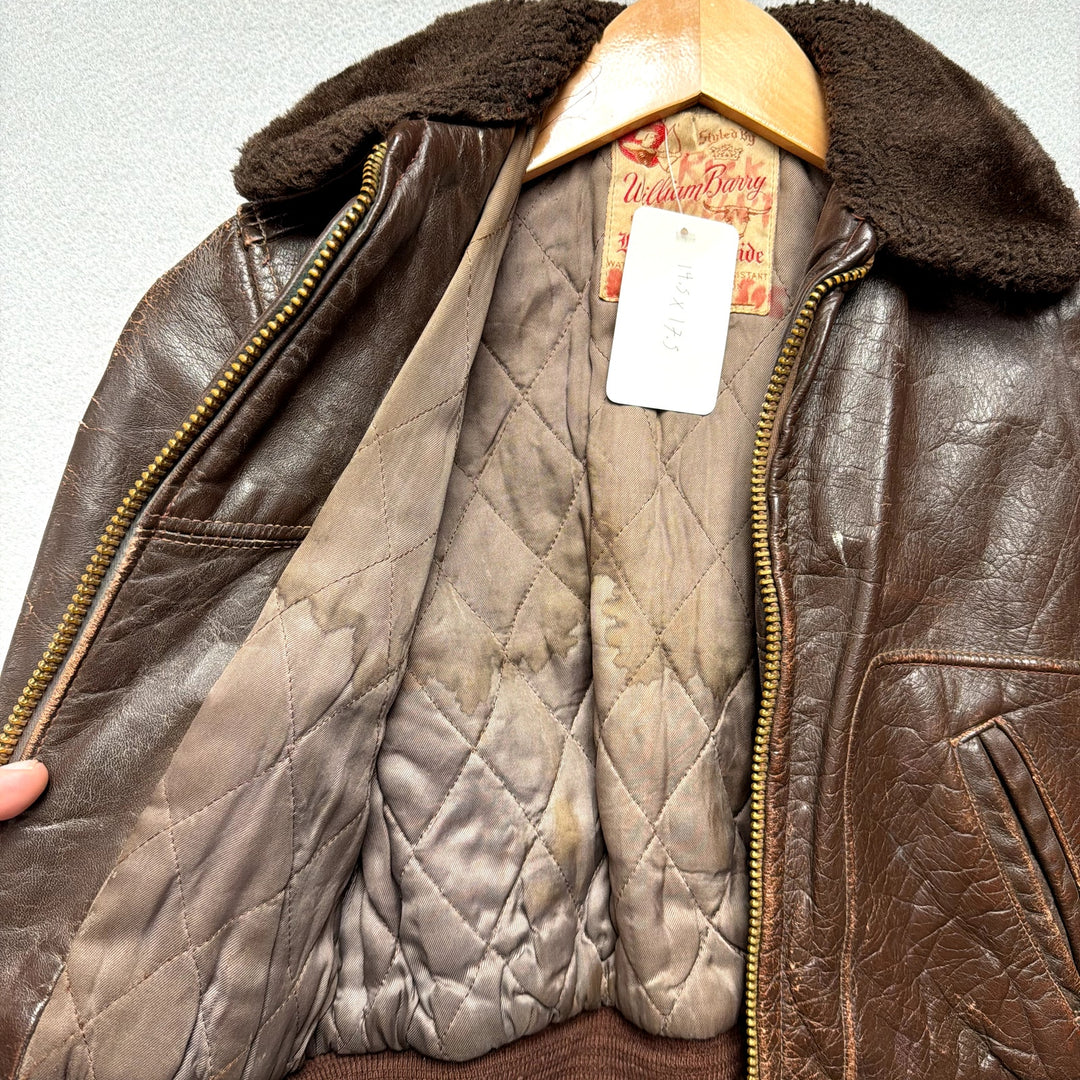 Vintage Kids William Barry Steerhide Jacket Size Small