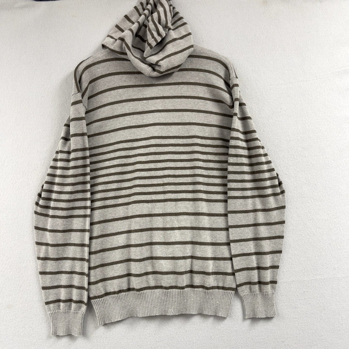 Y2k Elixir Gray Striped Full Zip Hoodie Size XXL