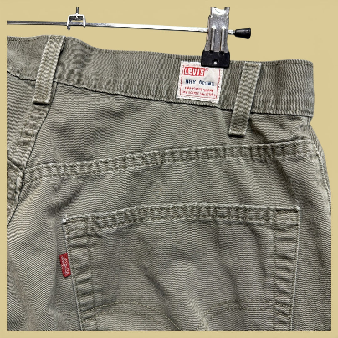 Vintage 90s Levi's Dry Goods Green Baggy Pants Size 33