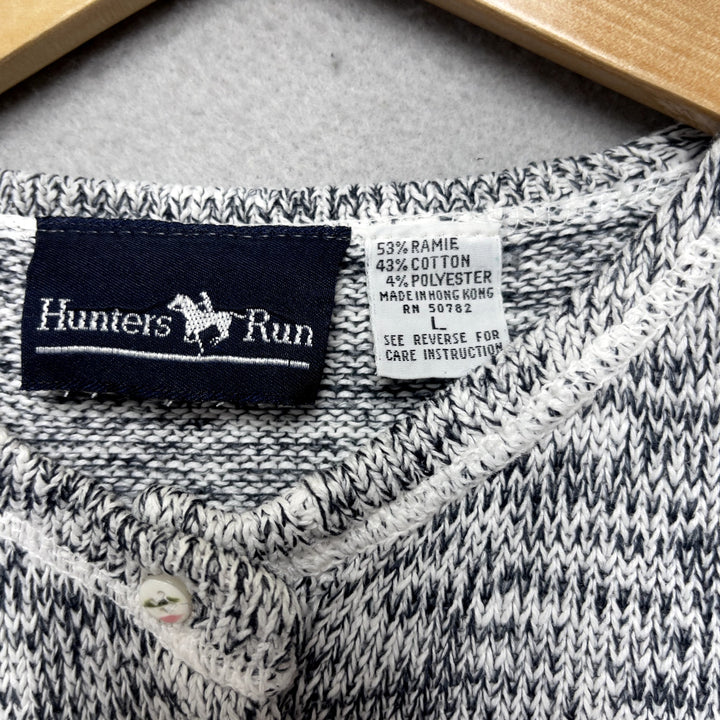 90's Hunters Run Women's Button Front Sweater White Size Large