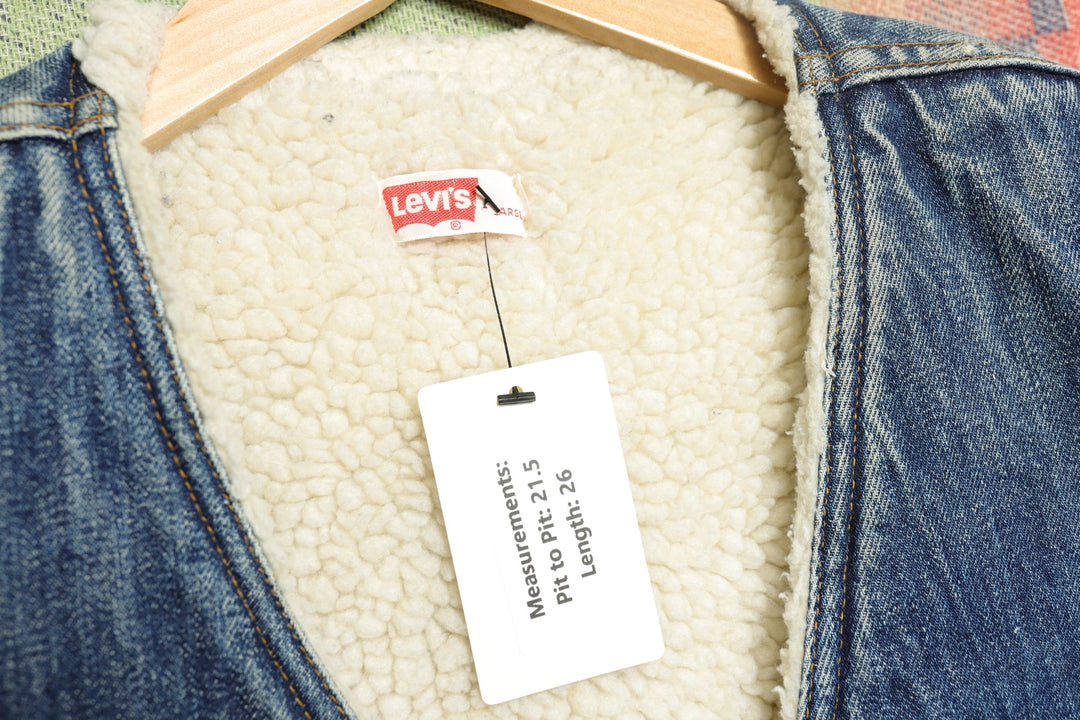 Levi's Orange Tab Vintage Sherpa Denim Vest Large 80s