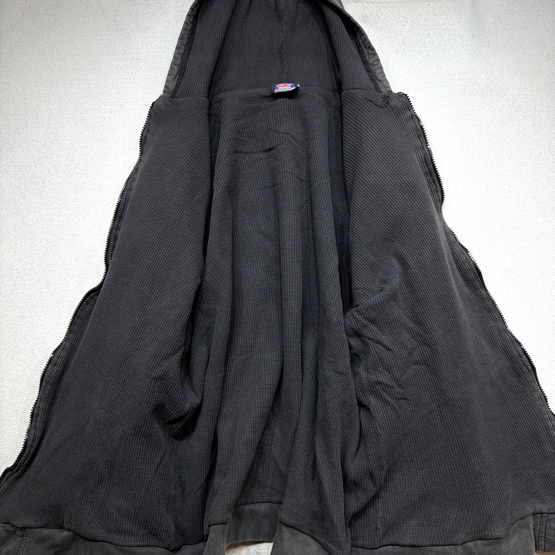 Vintage Black Thermal Lined Hoodie Size XXL