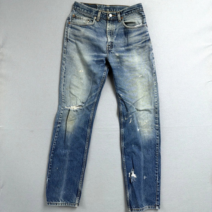Vintage Levi's 505 Paint Splattered Jeans Size 30