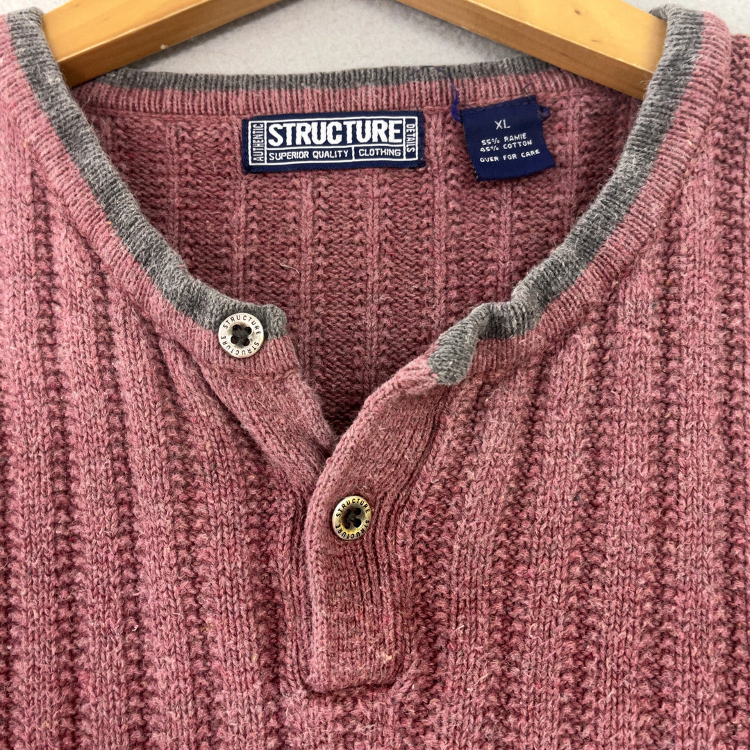 Vintage Structure Red Sweater Size XL