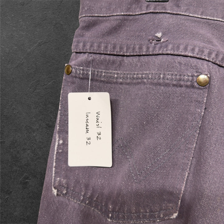 Vintage Wrangler Purple 90s Distressed Faded Jeans Size  32