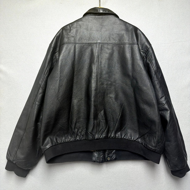 Vintage Durkee's Express A2 Leather Flight Bomber Jacket Size XXL