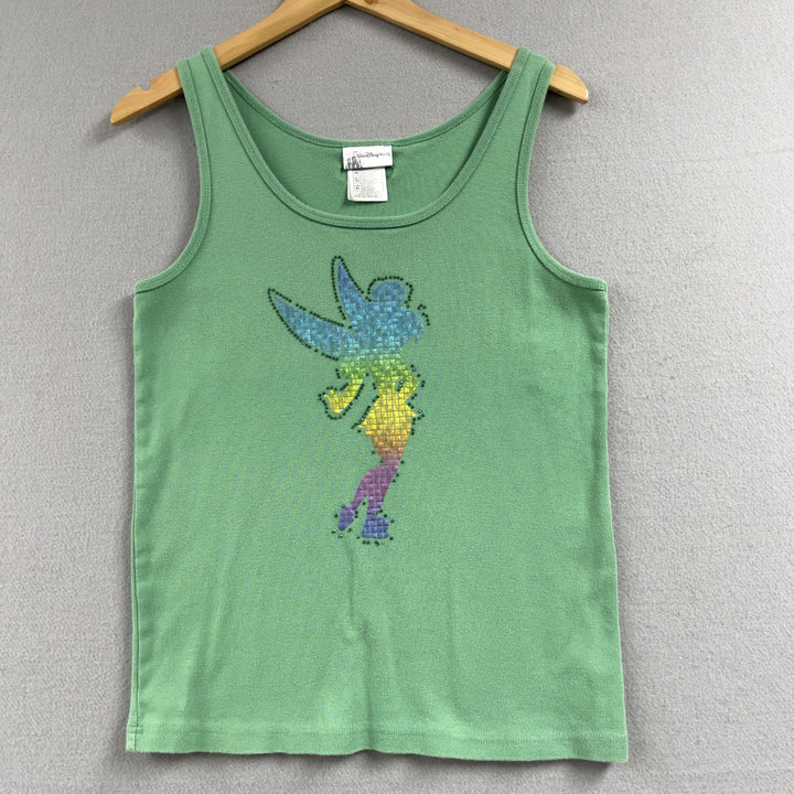 Vintage Walt Disney World Green Tinkerbell Sequin Tank Top XL