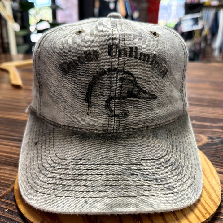 Vintage Distressed Ducks Unlimited Camo Strap Back Hat