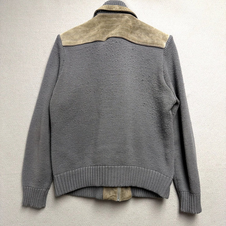 Vintage Suede Panel Gray Jacket Size Medium