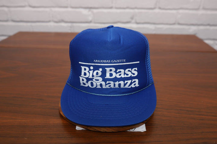 80s arkansas gazette big bass bonanza trucker hat