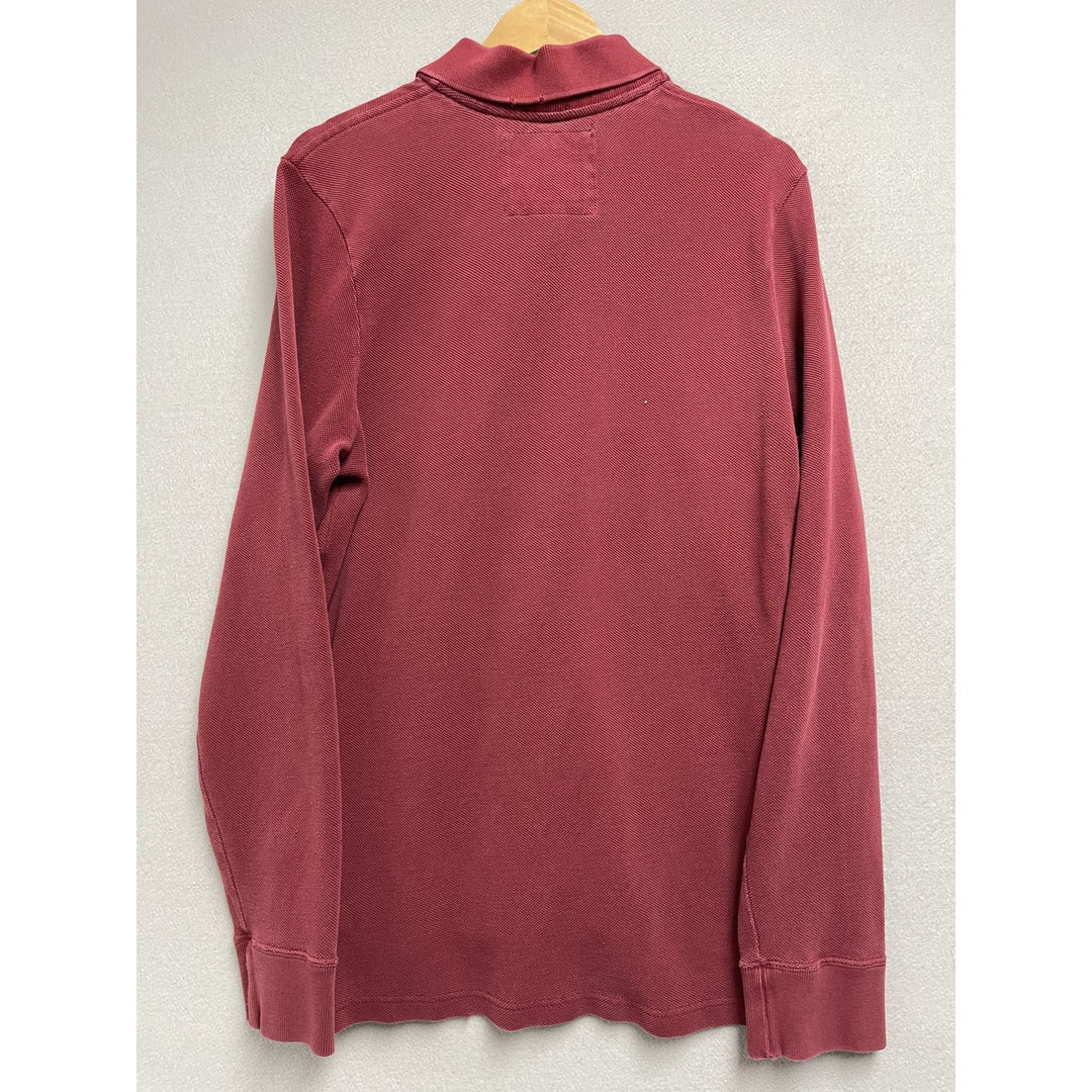 Y2k Abercrombie & Fitch Red Long Sleeve Polo Size XXL