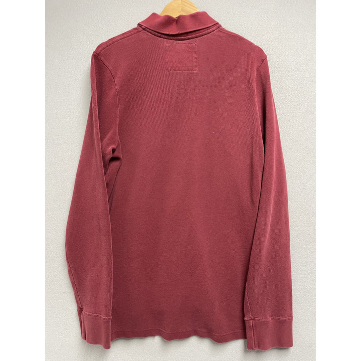 Y2k Abercrombie & Fitch Red Long Sleeve Polo Size XXL