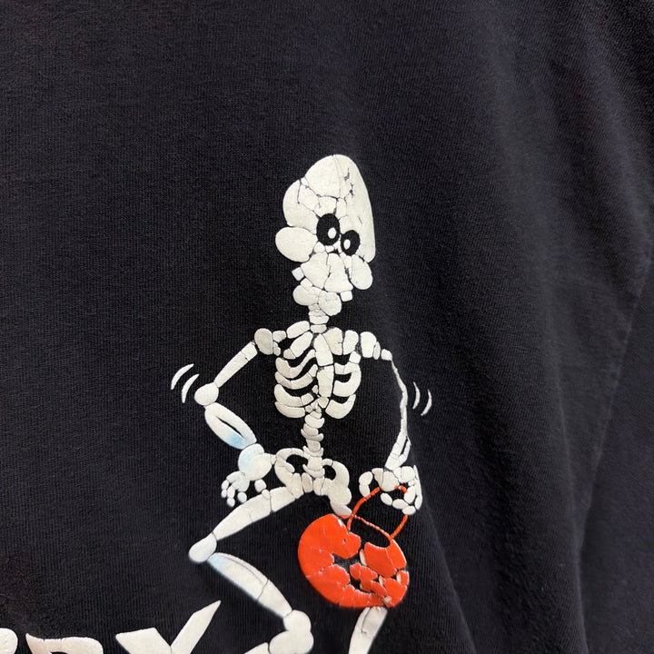 Vintage 90s Happy Halloween Skeleton Glow T Shirt Size XL