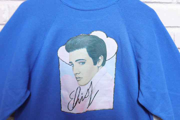 Elvis Presley Vintage Iron On Graphic Sweatshirt 80s Medium