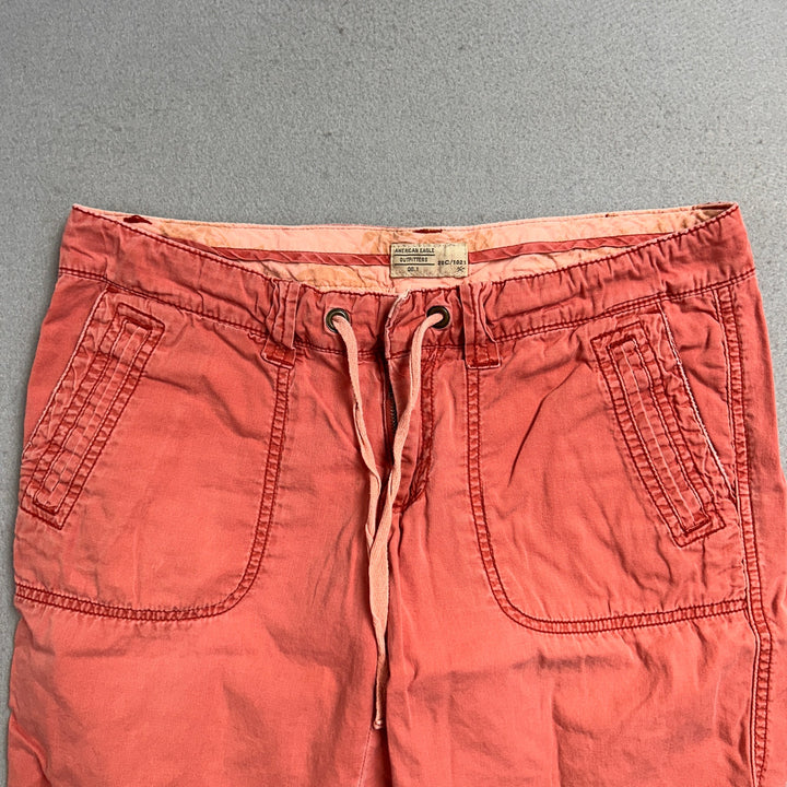 Y2K Women’s American Eagle Washed Red Capris Size 6