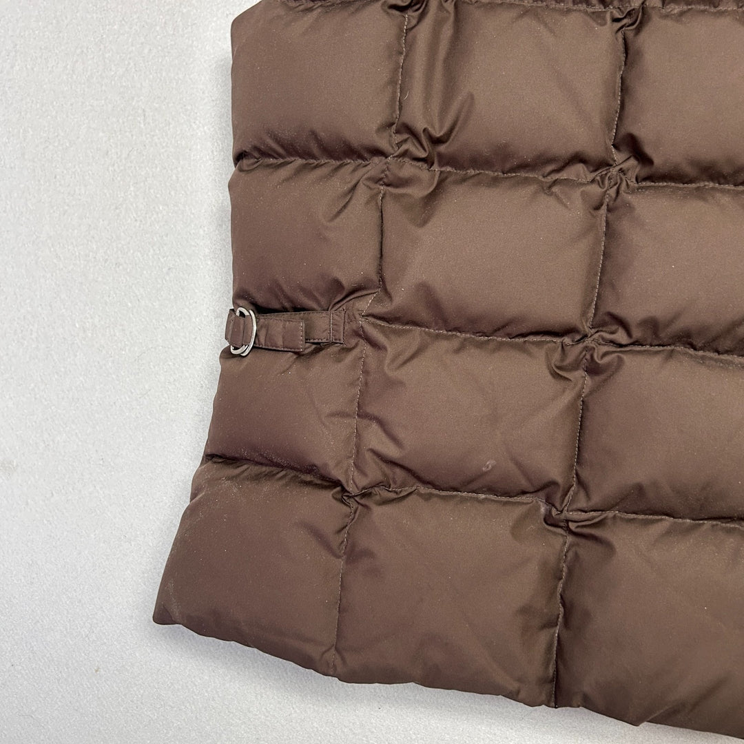 Eddie Bauer Premium Goose Down Puffer Vest Brown Quilted Women’s Size Medium