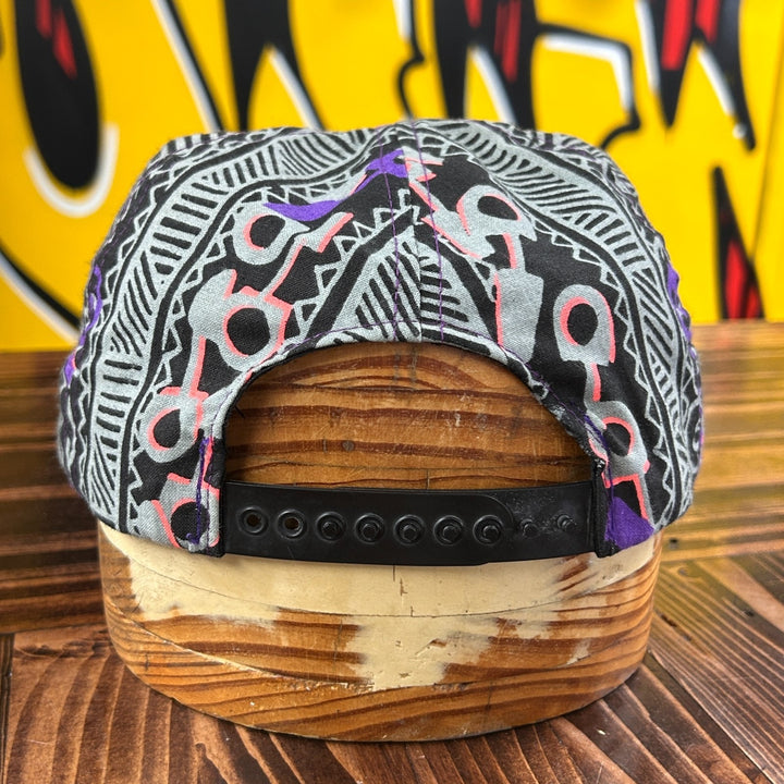 Vintage 90's Barbados West Indies Purple Party Print Snapback Hat