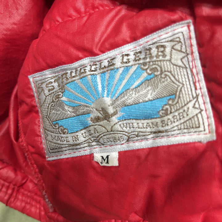 Vintage 70s Struggle Gear William Barry Red Puffer Jacket Size Medium