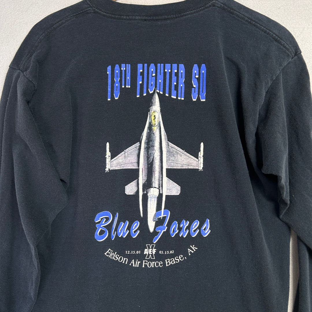 Vintage Blue Foxes 18th Fighter SD Jet Fighter Operation Freedom Shirt Large