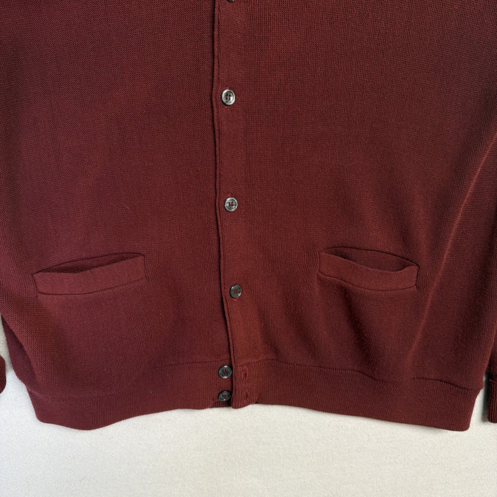 Vintage Par Four Burgundy Cardigan Sweater Size XXL