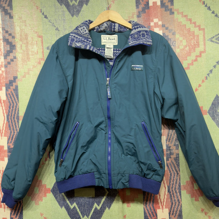 L.L. Bean Aztec Lined Vintage Warm Up Jacket Small 90s