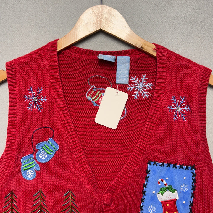 Vintage Holiday Editions Winter Sweater Vest Size Large