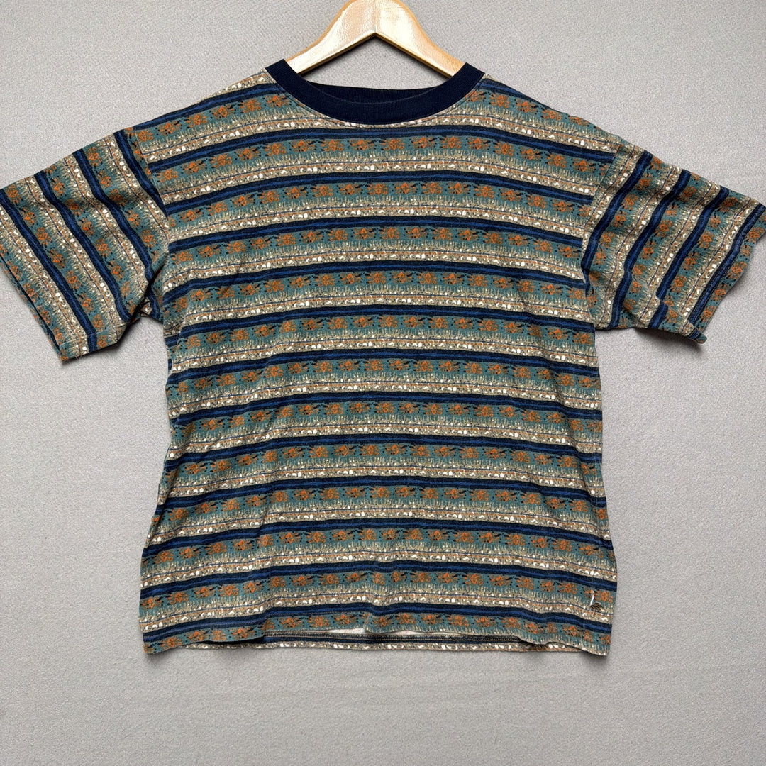 Vintage Bugle Boy Striped Crop Shirt Size Large