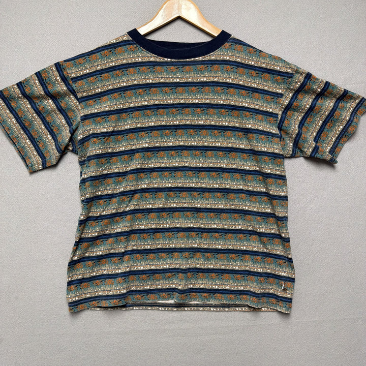 Vintage Bugle Boy Striped Crop Shirt Size Large