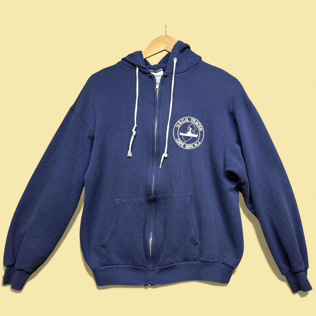 Vintage US Coast Guard 80s Zip up Hoodie Size Large
