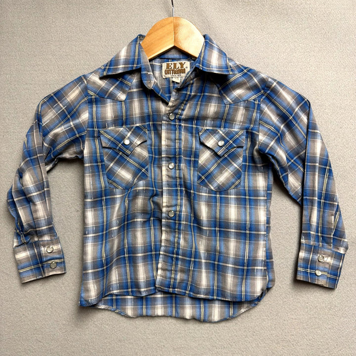 Vintage Kids Ely Cattleman Pearl Snap Shirt Size XS