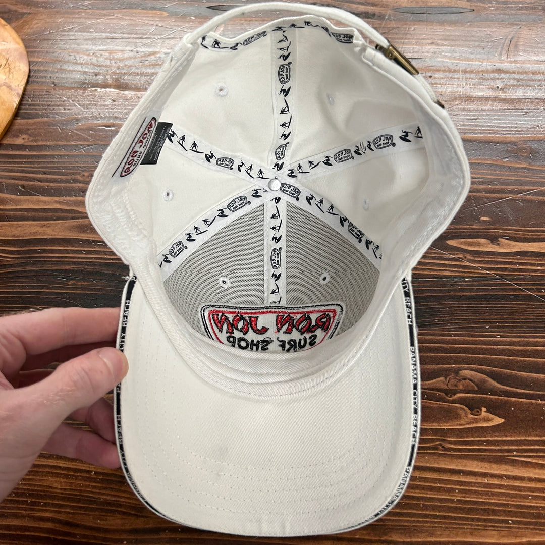 Y2K Ron Jon Surf Shop Hat Panama City White Strapback