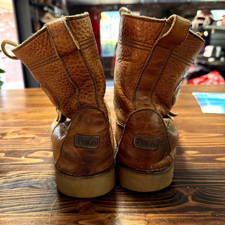 Vintage Polo Ralph Lauren Brown Leather Ranger Boots Size 9.5