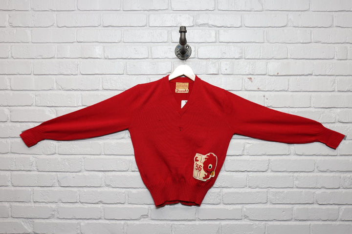 50s H chicken letterman sweater size small