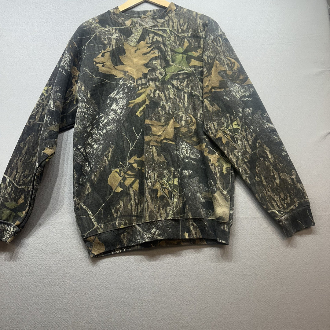 Vintage Y2K Mossy Oak Breakup Camo Sweatshirt Size Medium
