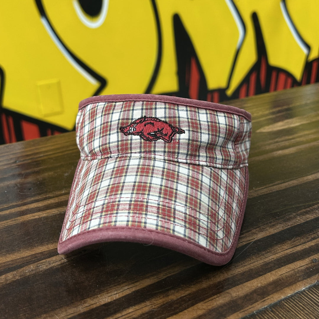 University of Arkansas Vintage Plaid Visor 2000s