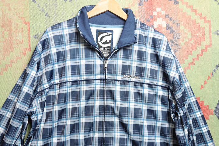 Ecko Unltd Vintage Plaid Track Jacket XL Y2K 2000s