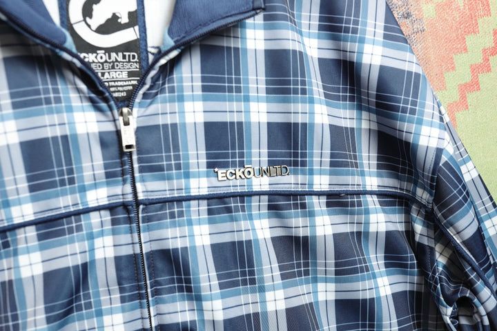 Ecko Unltd Vintage Plaid Track Jacket XL Y2K 2000s