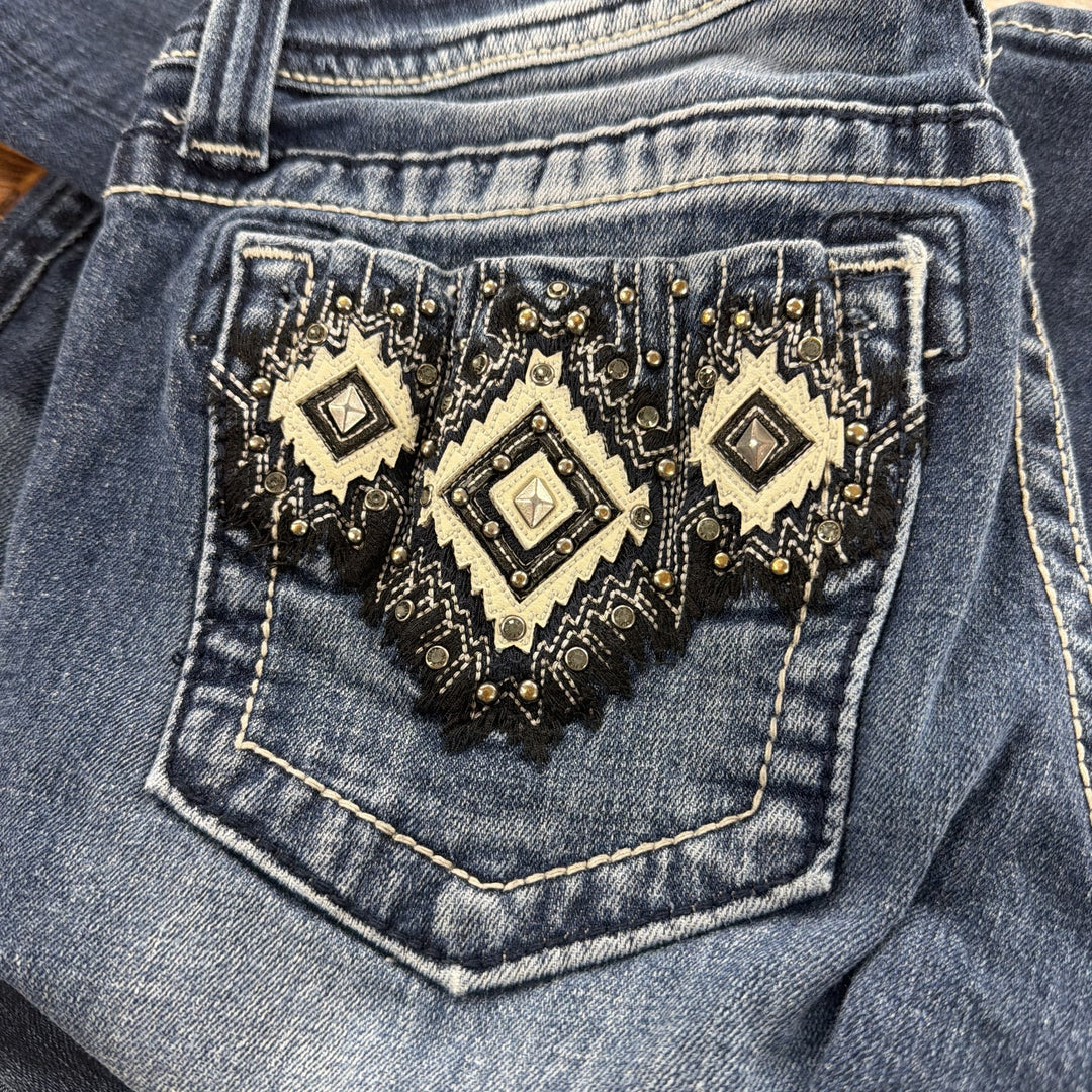 Vintage Miss Me Y2K Aztec Pocket Jeans Size 28