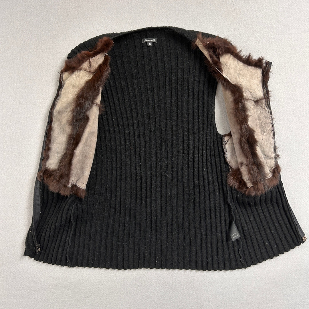 Arden B Rabbit Fur  Sweater Vest Size Small