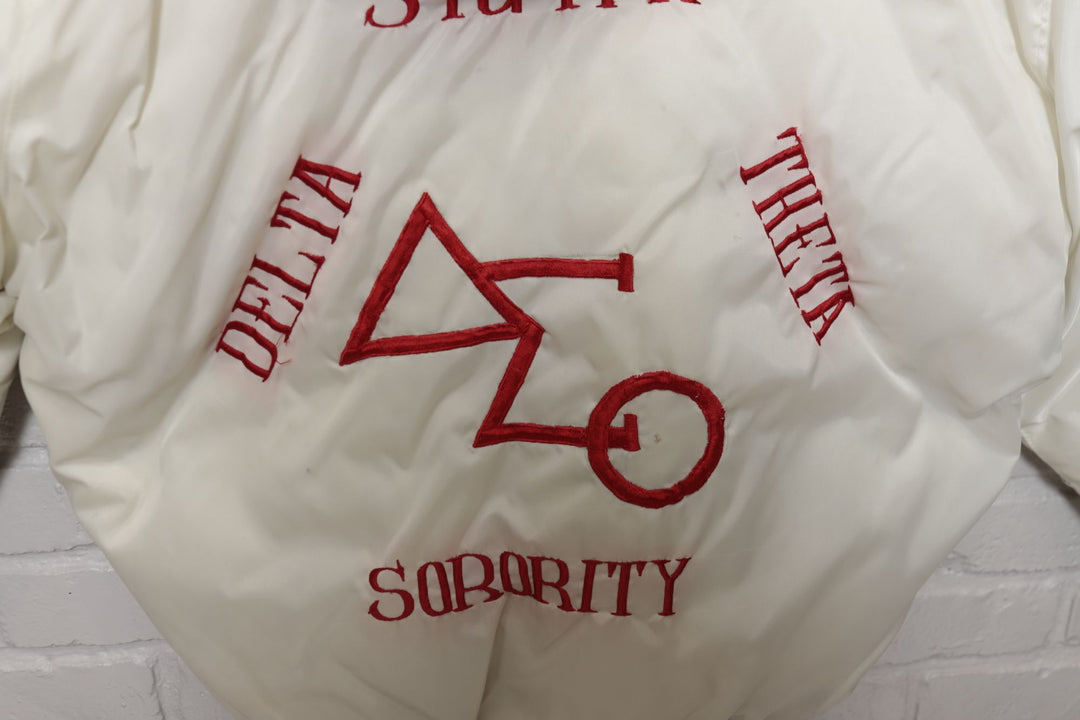 70s Vintage Delta Sigma Theta Red and White Jacket Size XL