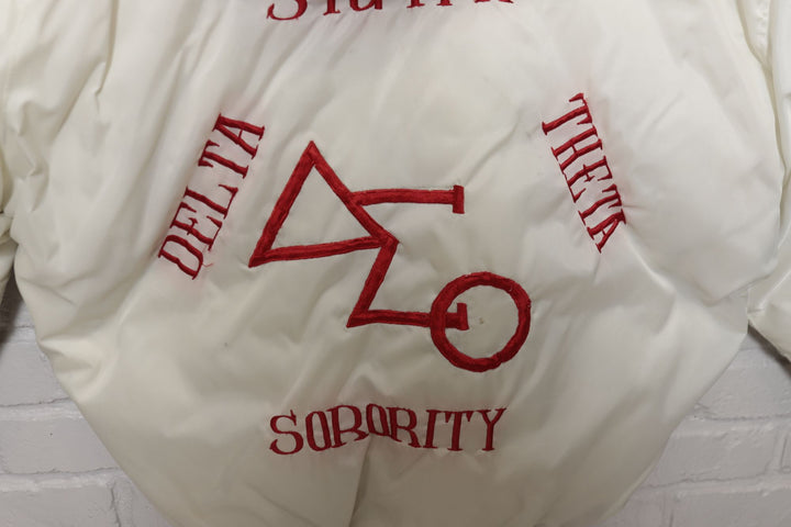 70s Vintage Delta Sigma Theta Red and White Jacket Size XL