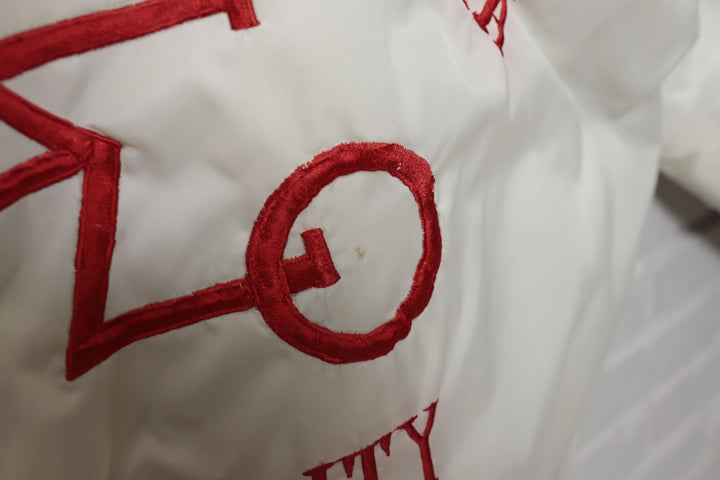 70s Vintage Delta Sigma Theta Red and White Jacket Size XL