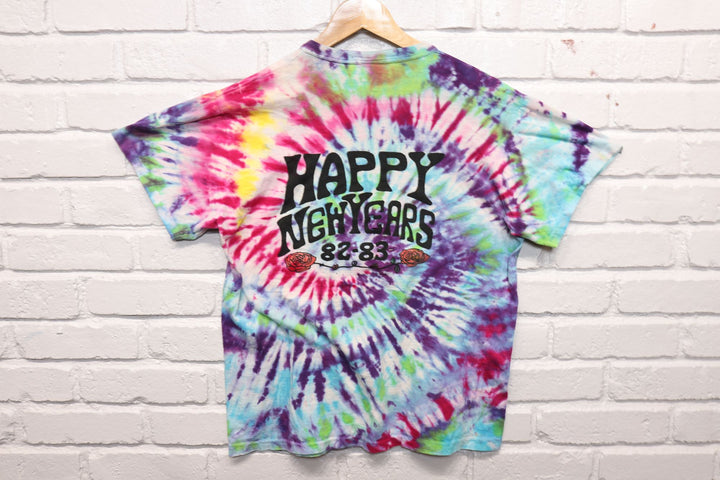 80s Vintage Grateful Dead  Hey Now New Years Tie Dye T Shirt Size Large