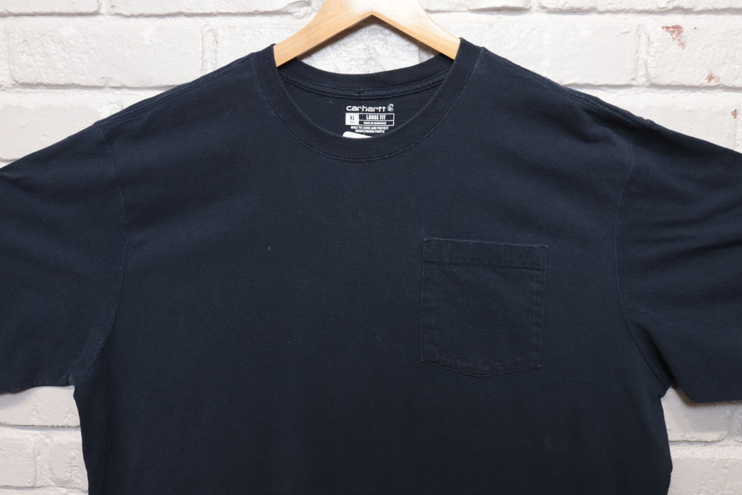 Carhartt Navy Blue Pocket T Shirt Size XL