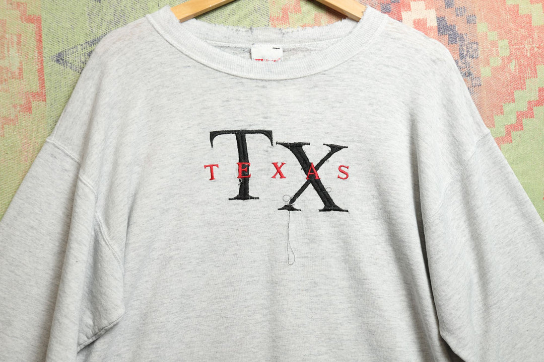 Texas Distressed Vintage Sweatshirt Large 2000s
