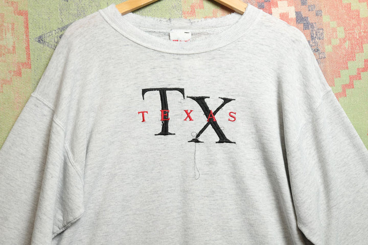 Texas Distressed Vintage Sweatshirt Large 2000s